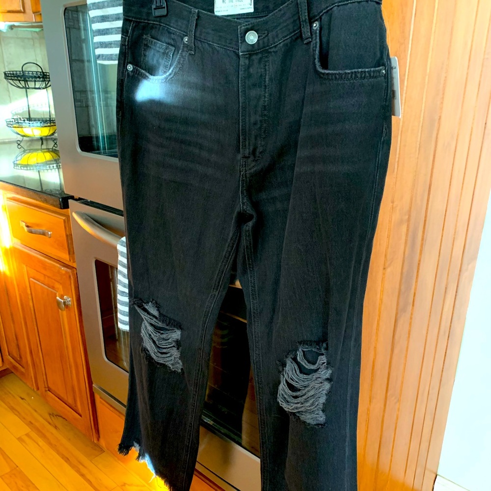 Free people ripped black washed jeans
